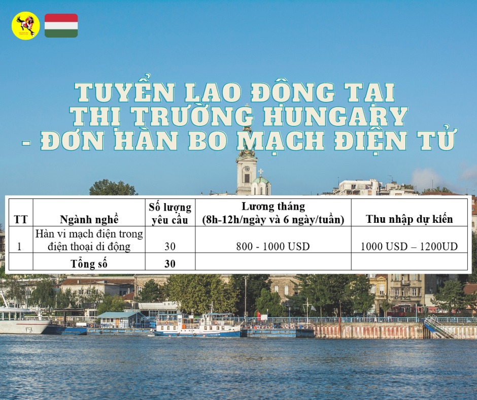 TUYỂN LAO ĐỘNG TẠI THỊ TRƯỜNG HUNGARY - ĐƠN HÀN BO MẠCH ĐIỆN TỬ