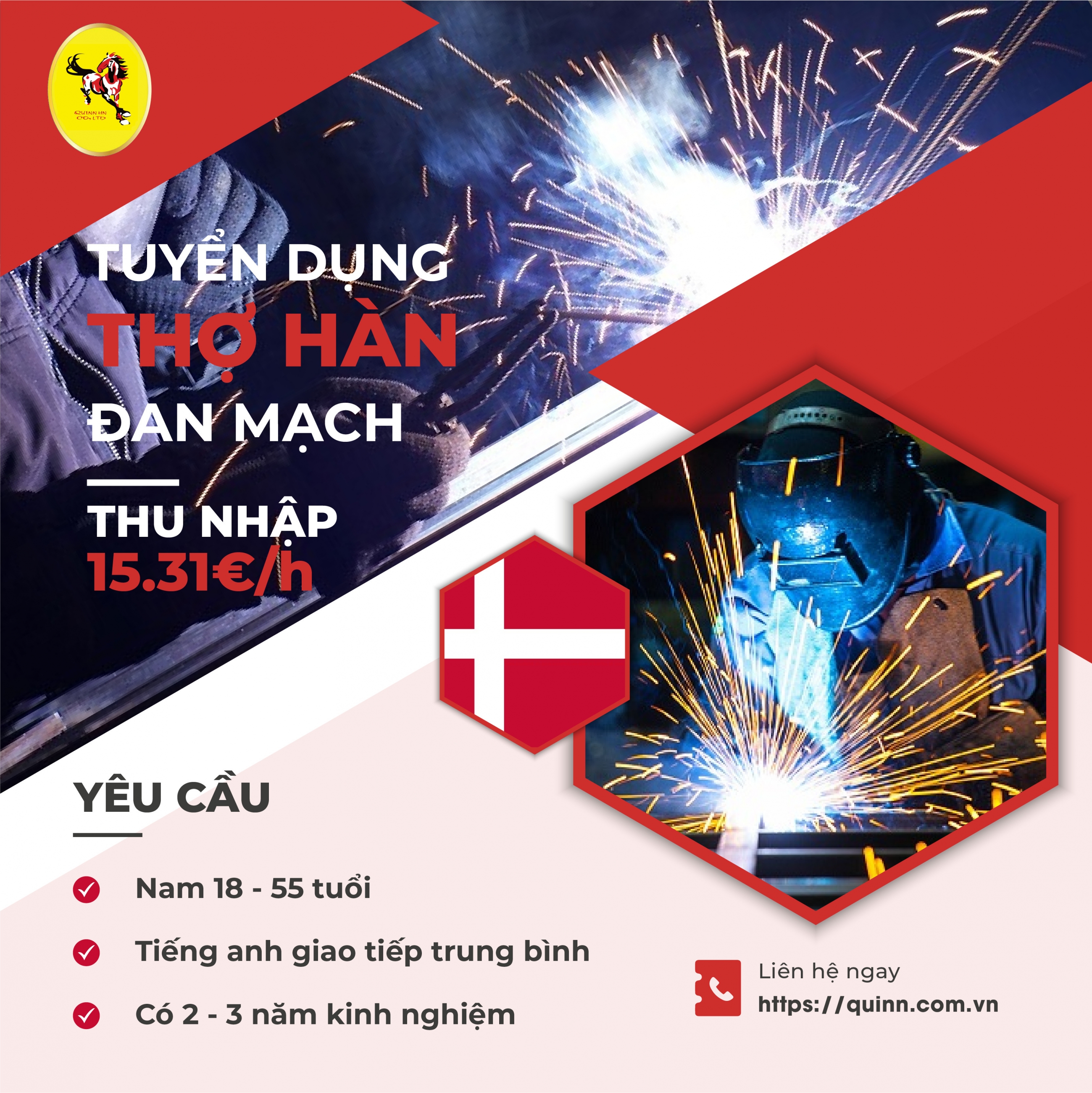 THÔNG BÁO TUYỂN LAO ĐỘNG ĐI LÀM VIỆC TẠI ĐAN MẠCH ĐƠN THỢ CƠ ĐIỆN, ĐIỆN SỐ 03