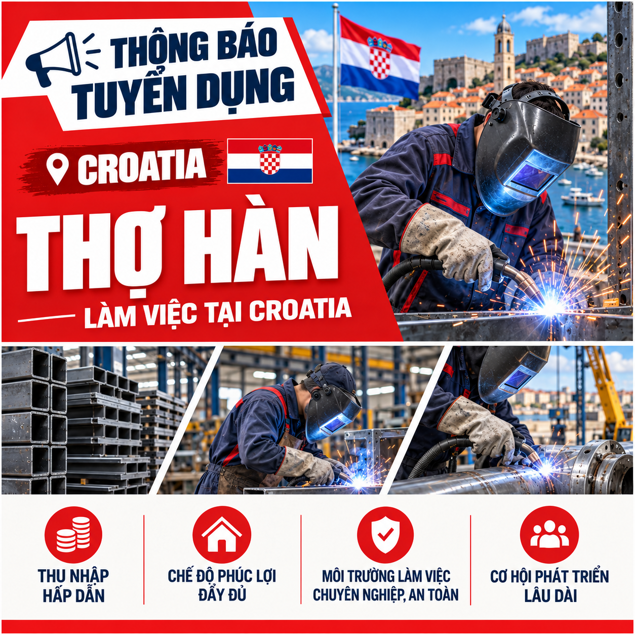 THÔNG BÁO TUYỂN DỤNG - Croatia - THỢ HÀN