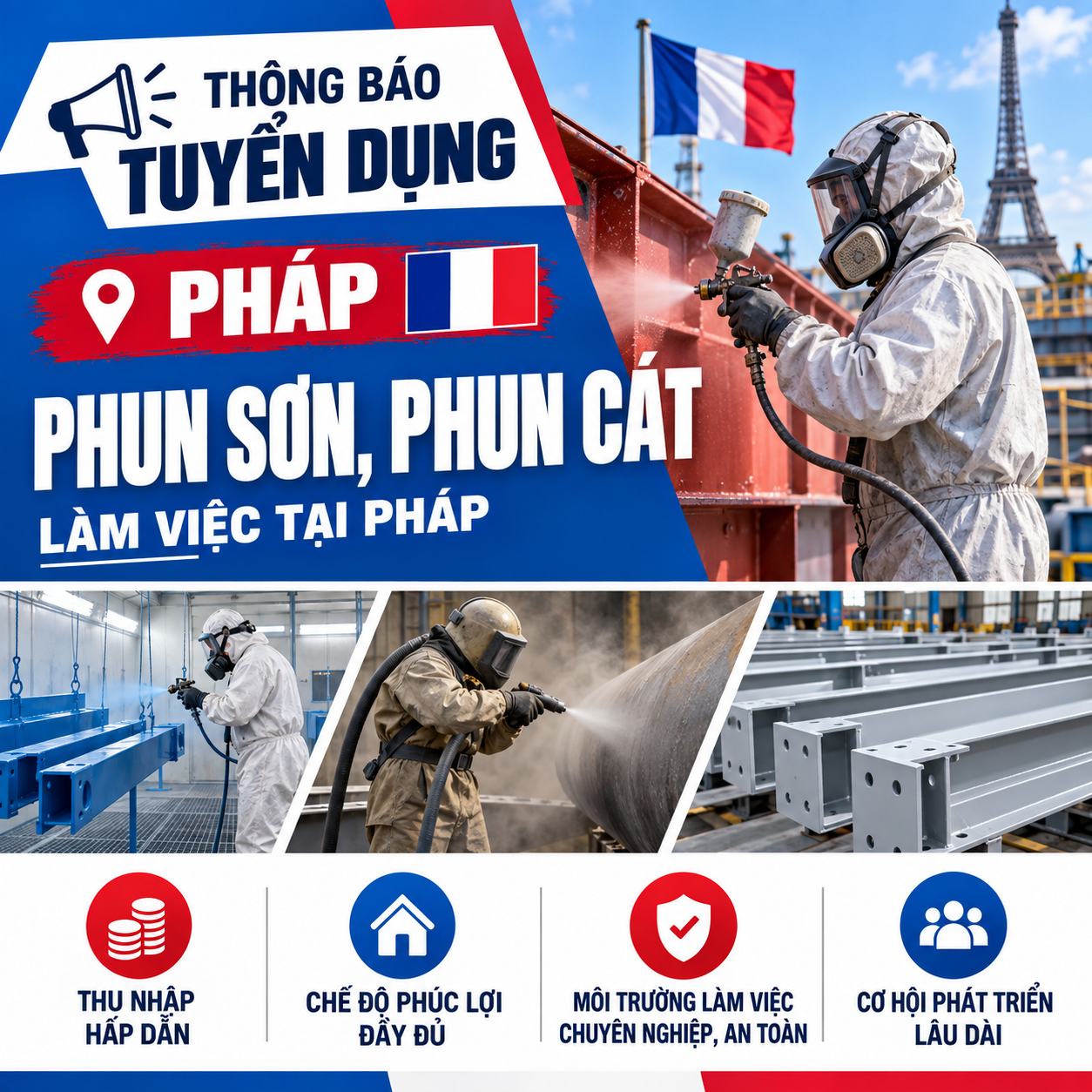 THÔNG BÁO TUYỂN DỤNG - Pháp Phun Sơn, Phun Cát