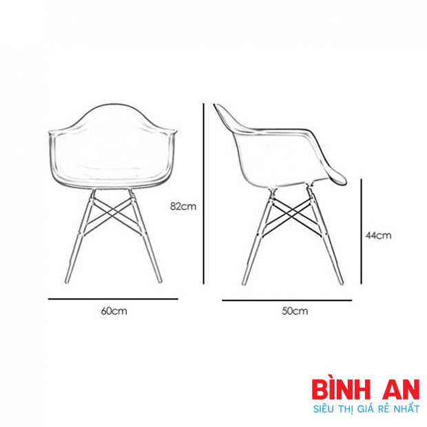 Ghế Eames Thổ Cẩm Có Tay