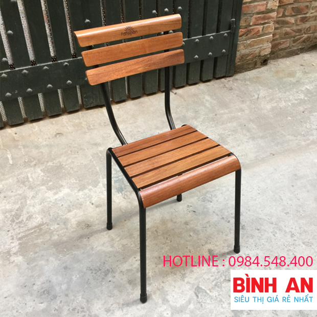 Bàn Ghế Cafe Khung Sắt Fansipan Patio Nan Thẳng