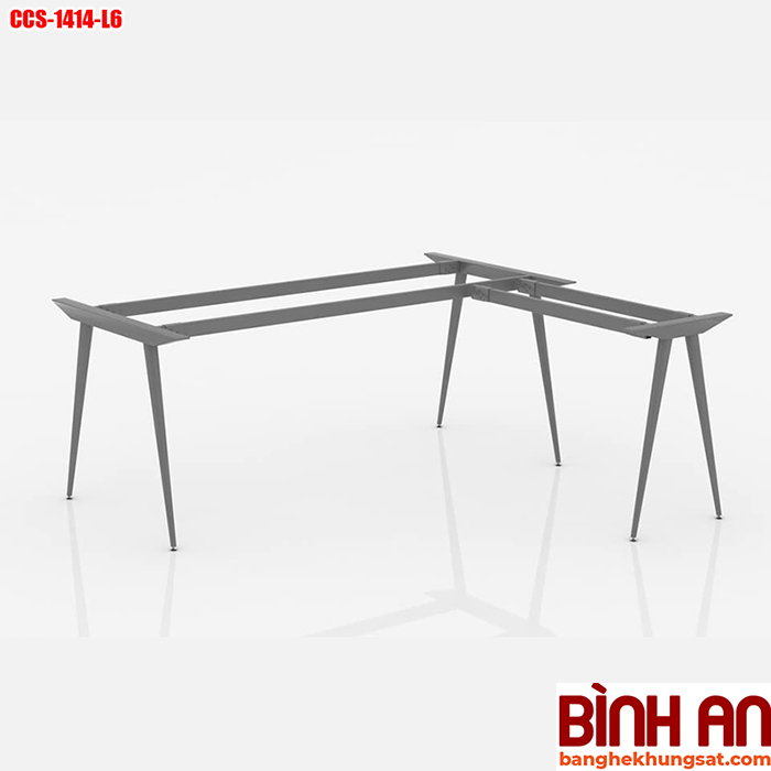 Chân Bàn Sắt Văn Phòng Ống Côn Chữ L 1400x1400