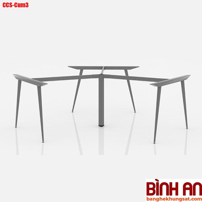 Chân bàn sắt ống côn cụm 3 (2050x2230)