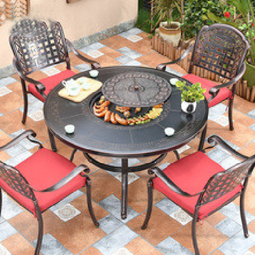 Bàn Ghế Sân Vườn Kèm Bếp Nướng BBQ