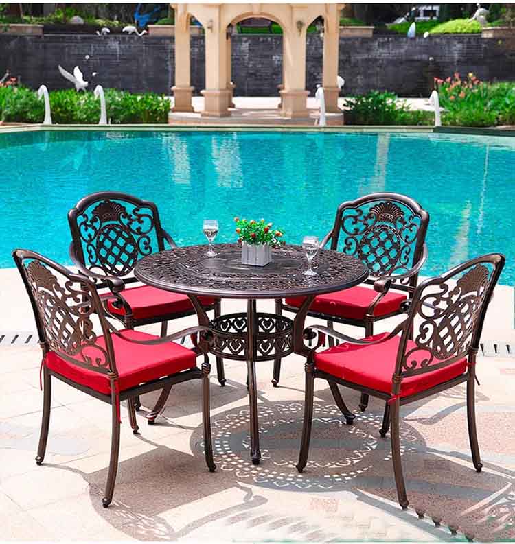 Bàn Ghế Ngoài Trời Nhôm Đúc D100