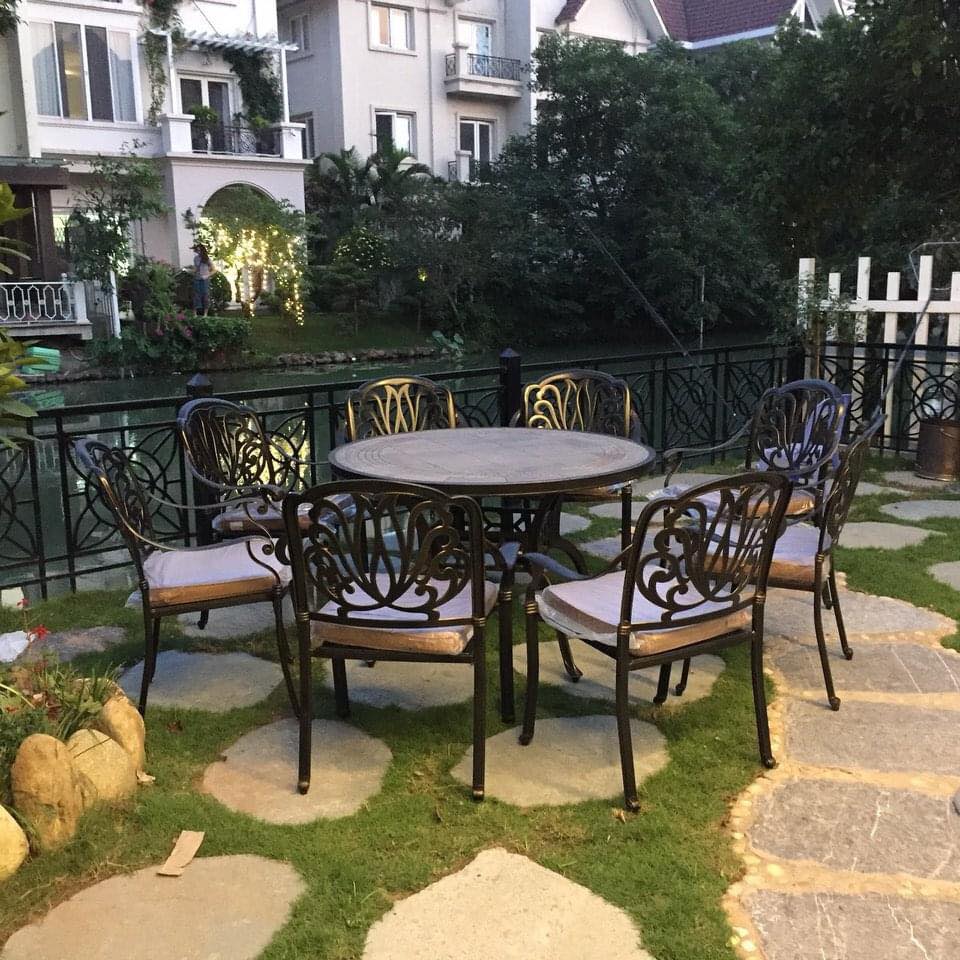 Bộ Bàn Ghế Sân Vườn Mặt Đá ND-D120