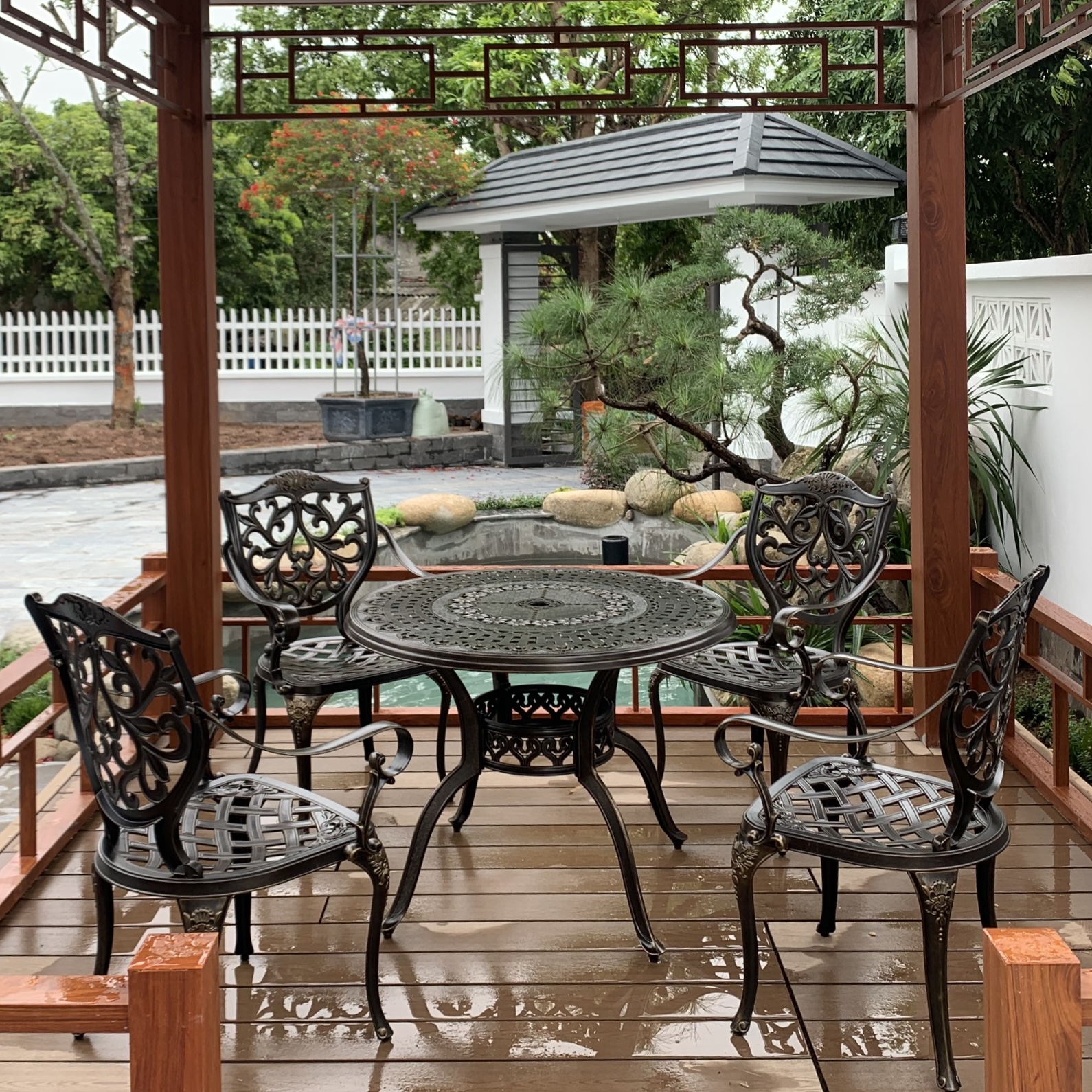 Bộ Bàn Ghế Nhôm Đúc D100 - 4GLCT