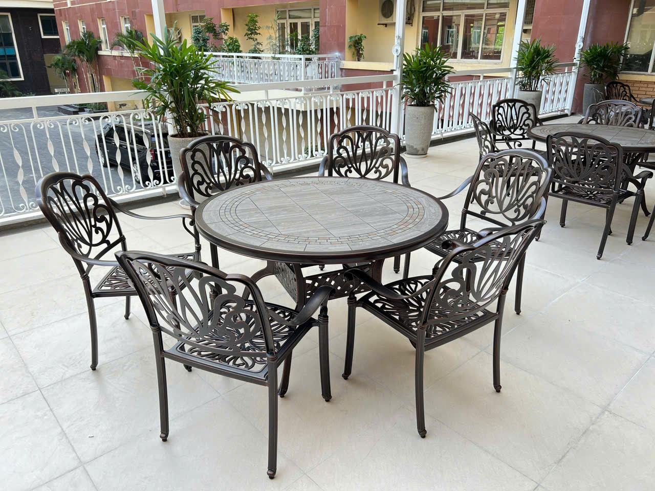 Bộ Bàn Ghế Sân Vườn Mặt Đá ND-D120