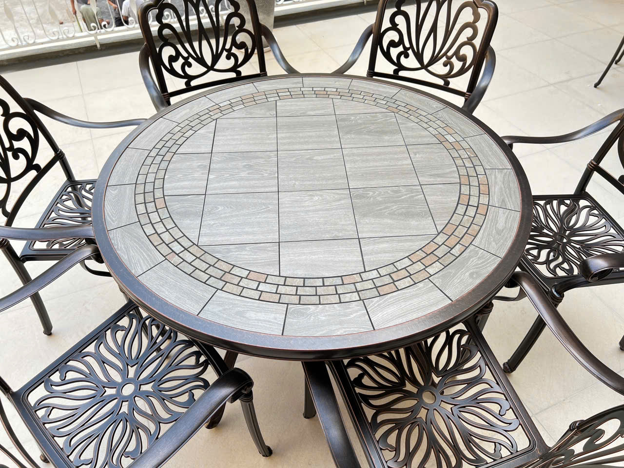 Bộ Bàn Ghế Sân Vườn Mặt Đá ND-D120