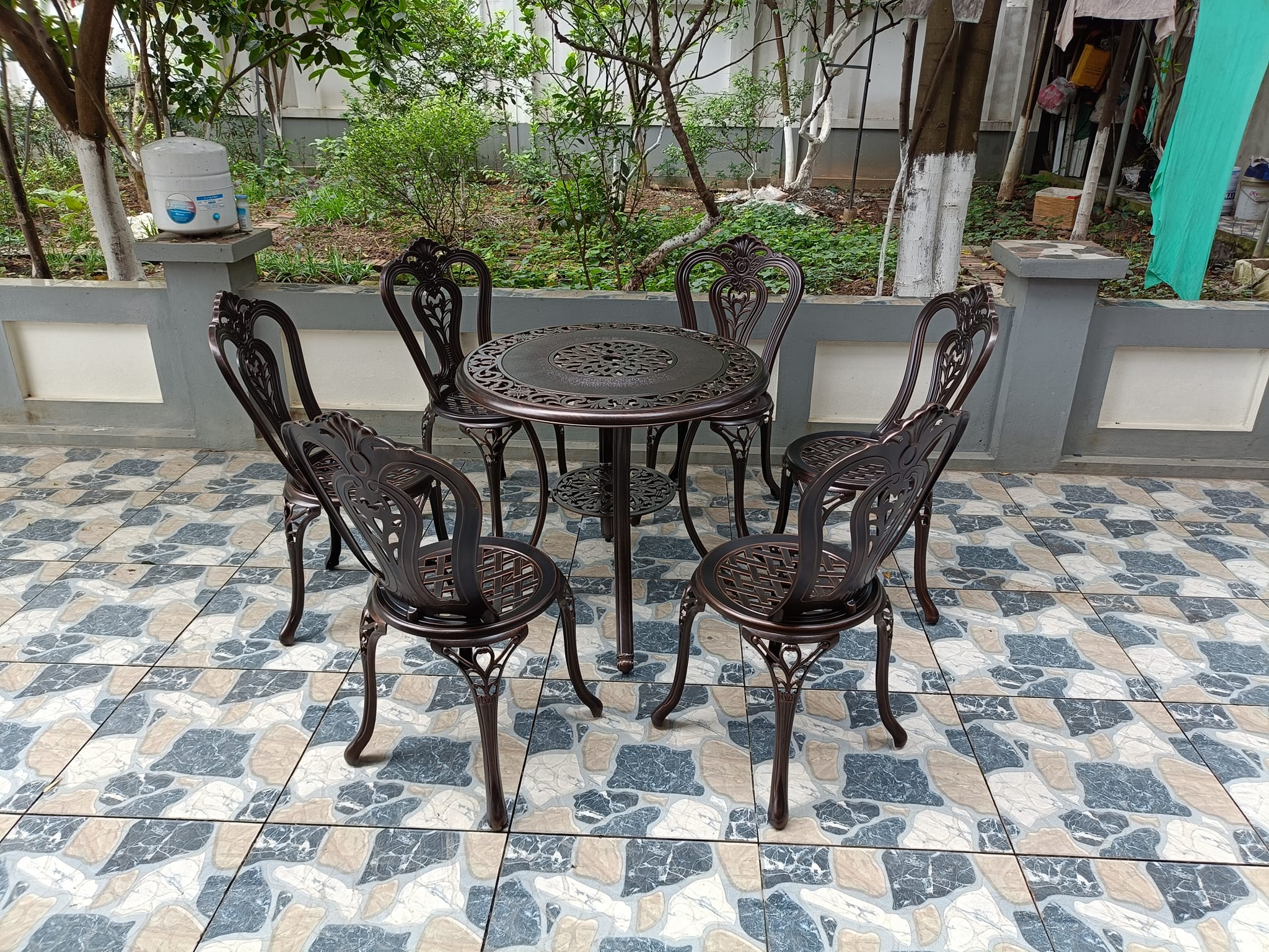 Bàn Ghế Sân Vườn Ngoài Trời BA-T80-6GN