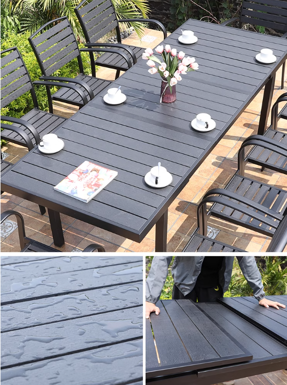 Bàn Ghế Sân Vườn Ngoài Trời Composit D180/240