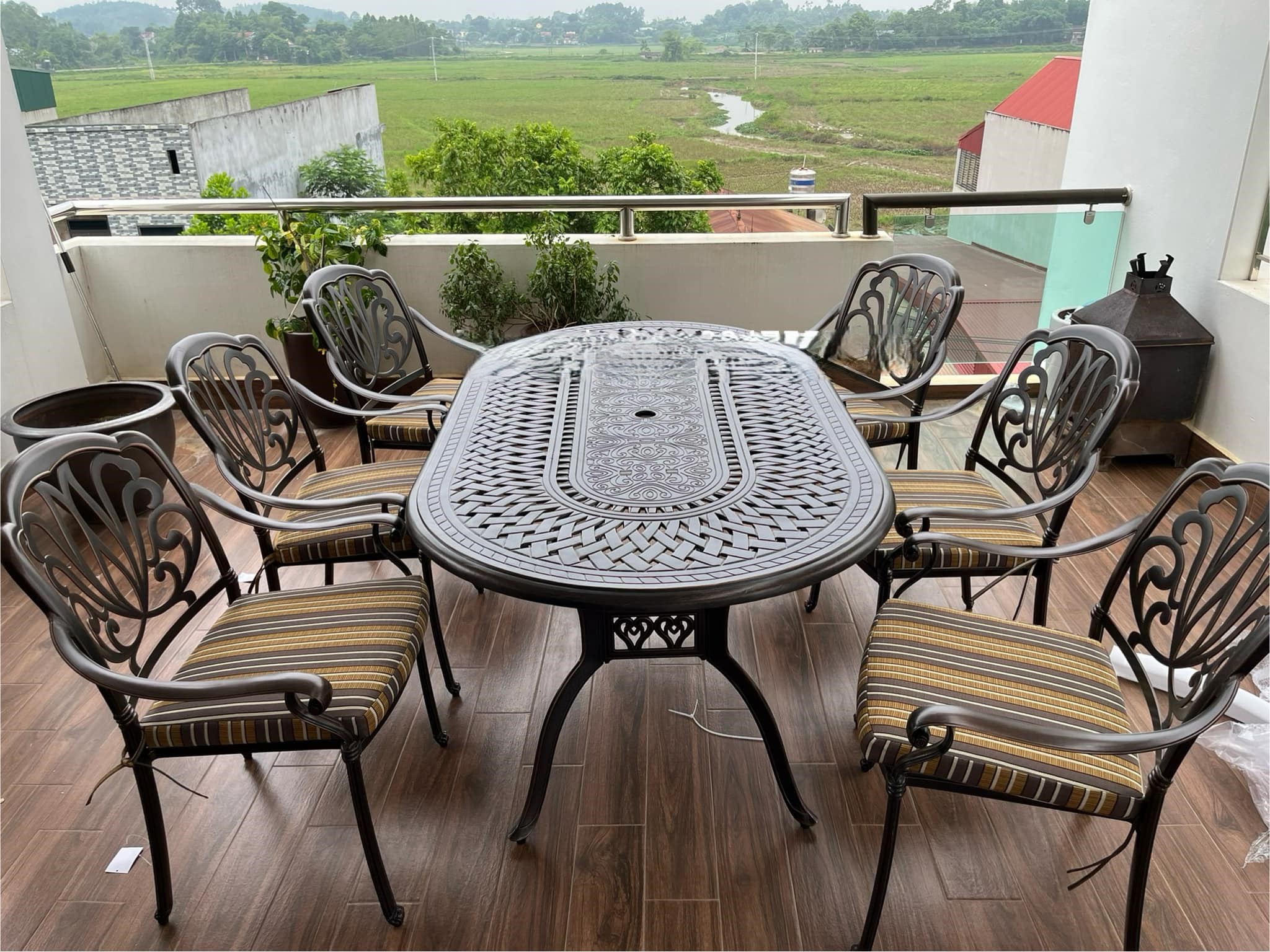 Bàn Ghế Sân Vườn Nhôm Đúc HOV-D180/