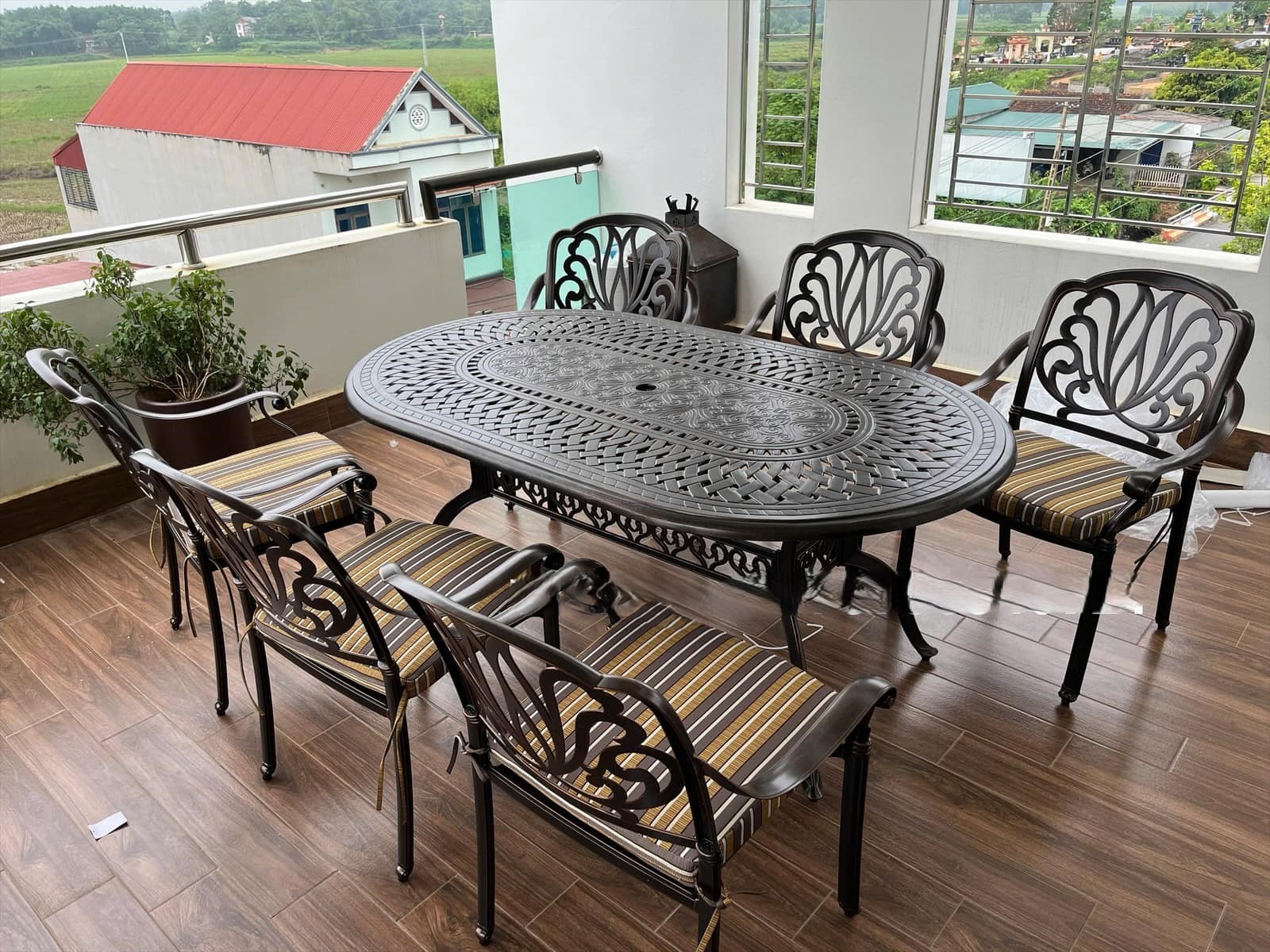 Bàn Ghế Sân Vườn Nhôm Đúc HOV-D180/