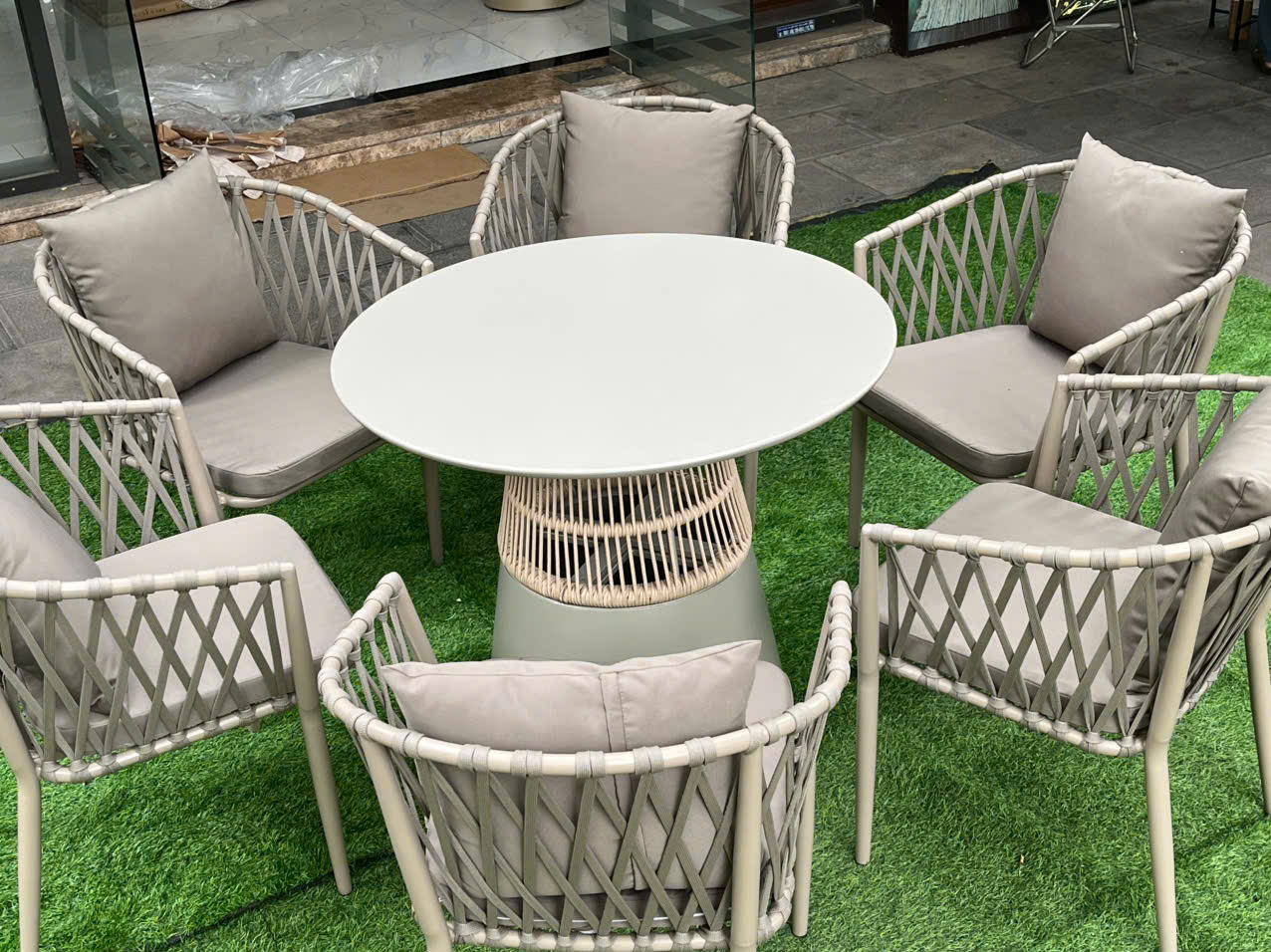 Bộ Bàn Ghế Ngoài Trời Dây Dù Cây Nấm D90