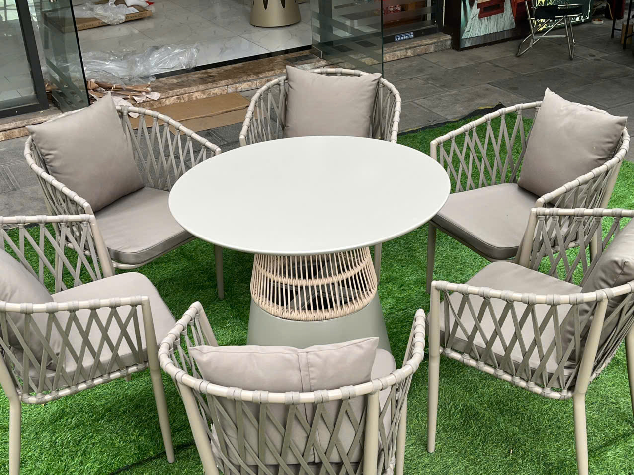 Bộ Bàn Ghế Ngoài Trời Dây Dù Cây Nấm D90