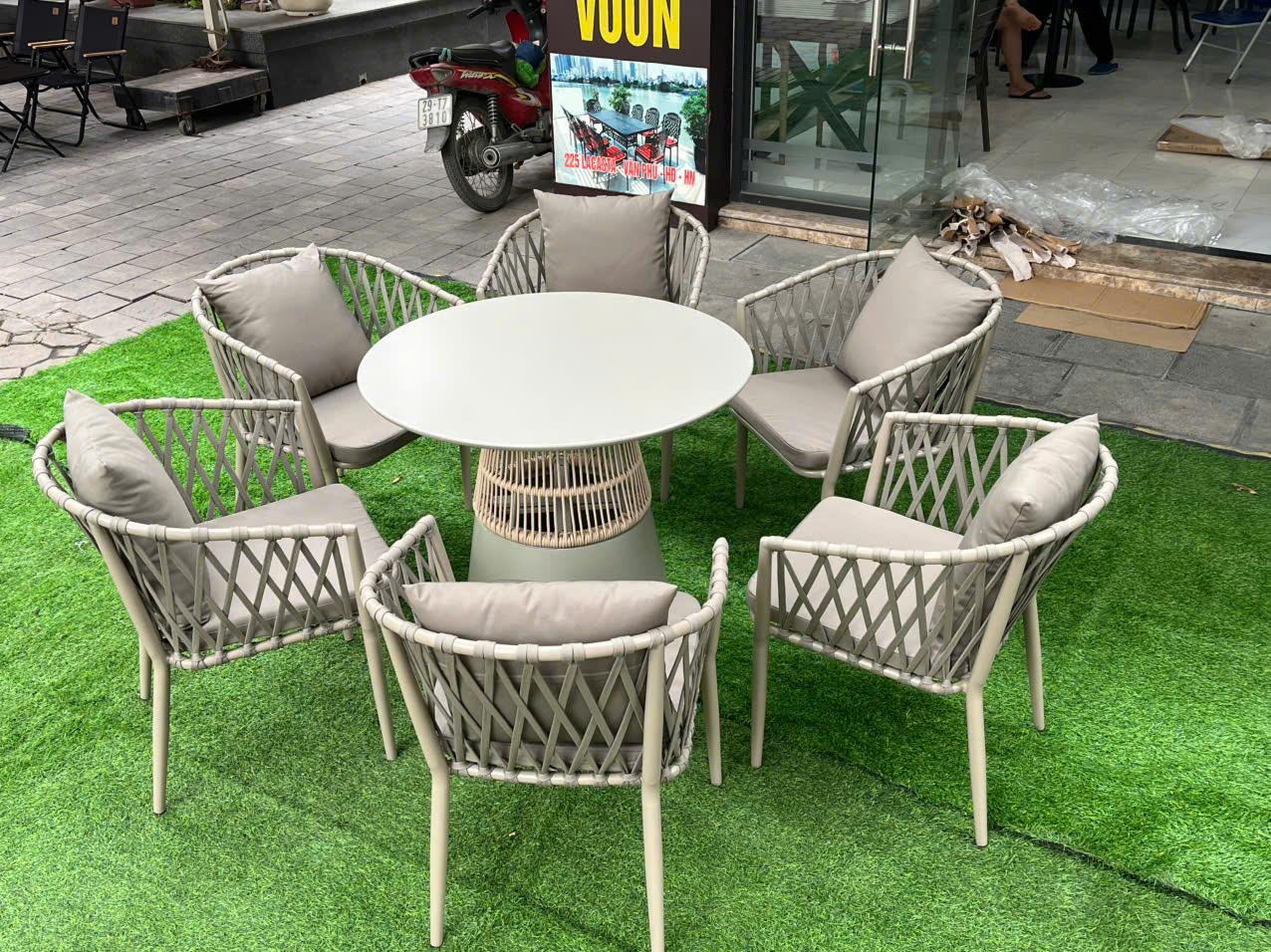 Bộ Bàn Ghế Ngoài Trời Dây Dù Cây Nấm D90