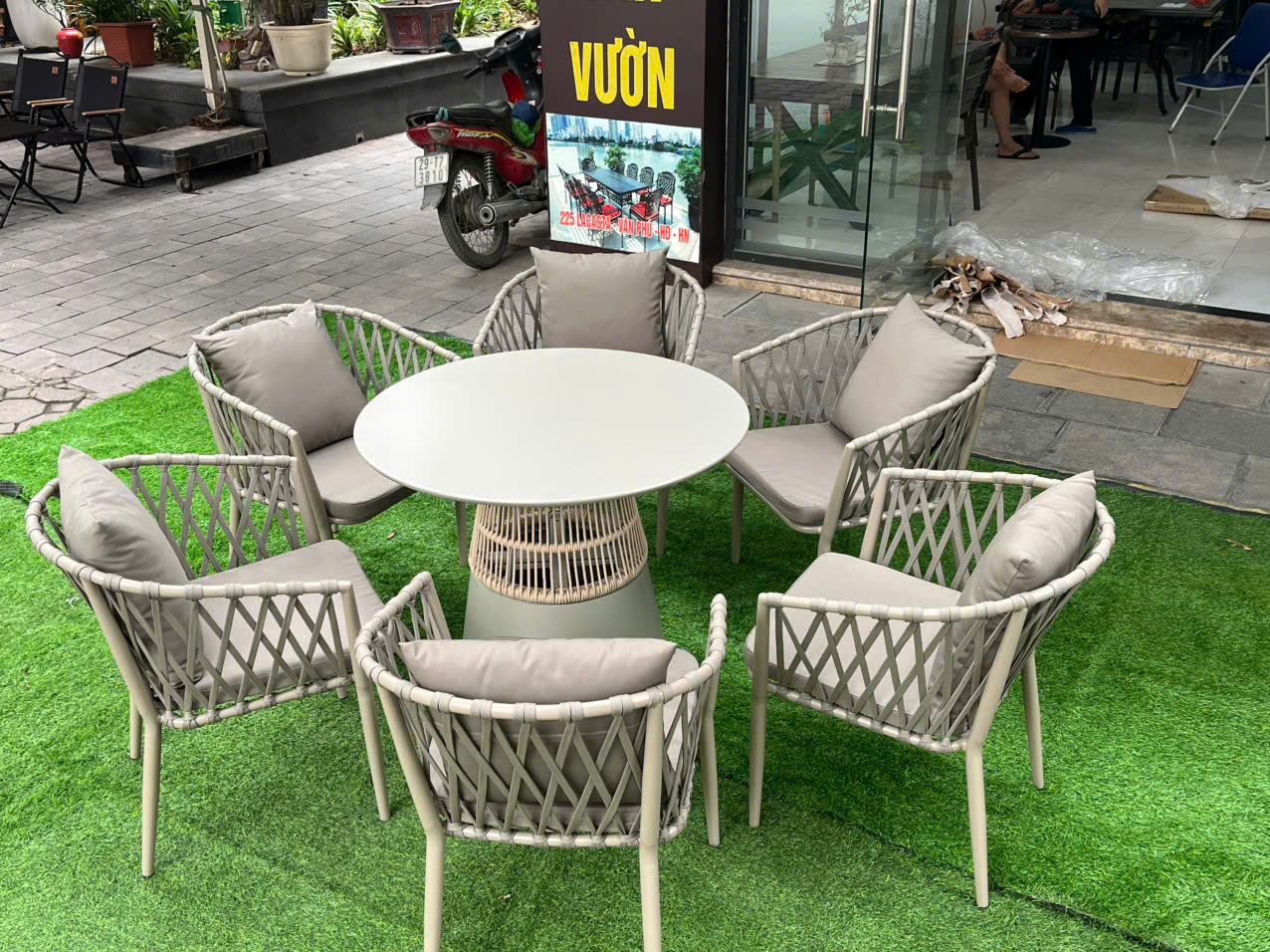 Bộ Bàn Ghế Ngoài Trời Dây Dù Cây Nấm D90