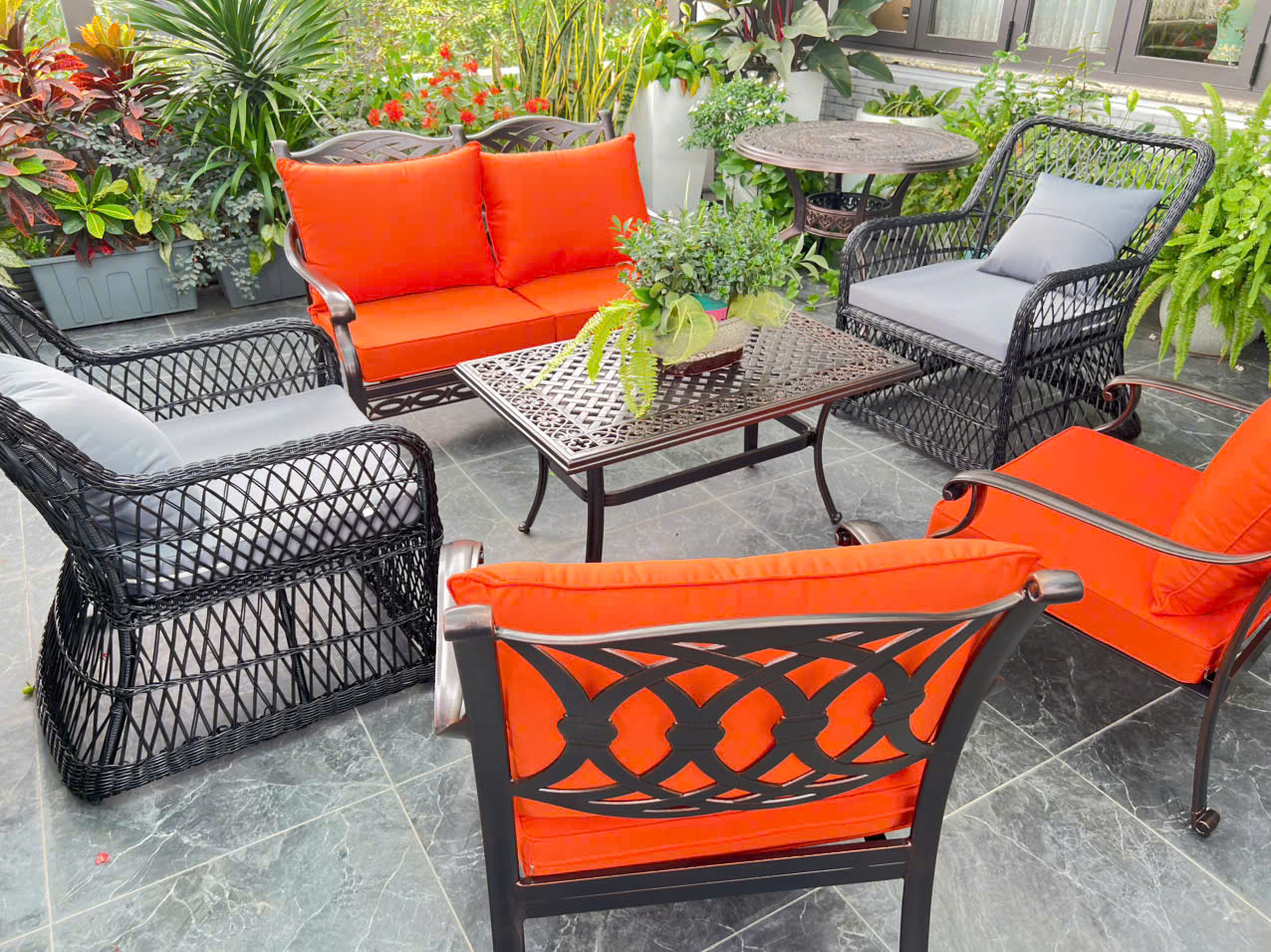 Bộ Bàn Ghế Sofa Ngoài Trời Tân Cổ Điển SP-NKNT6080