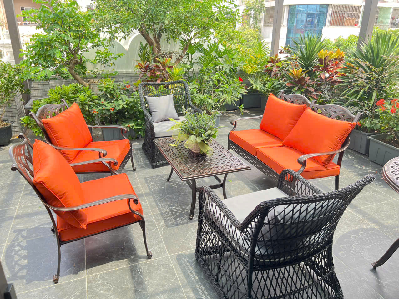 Bộ Bàn Ghế Sofa Ngoài Trời Tân Cổ Điển SP-NKNT6080