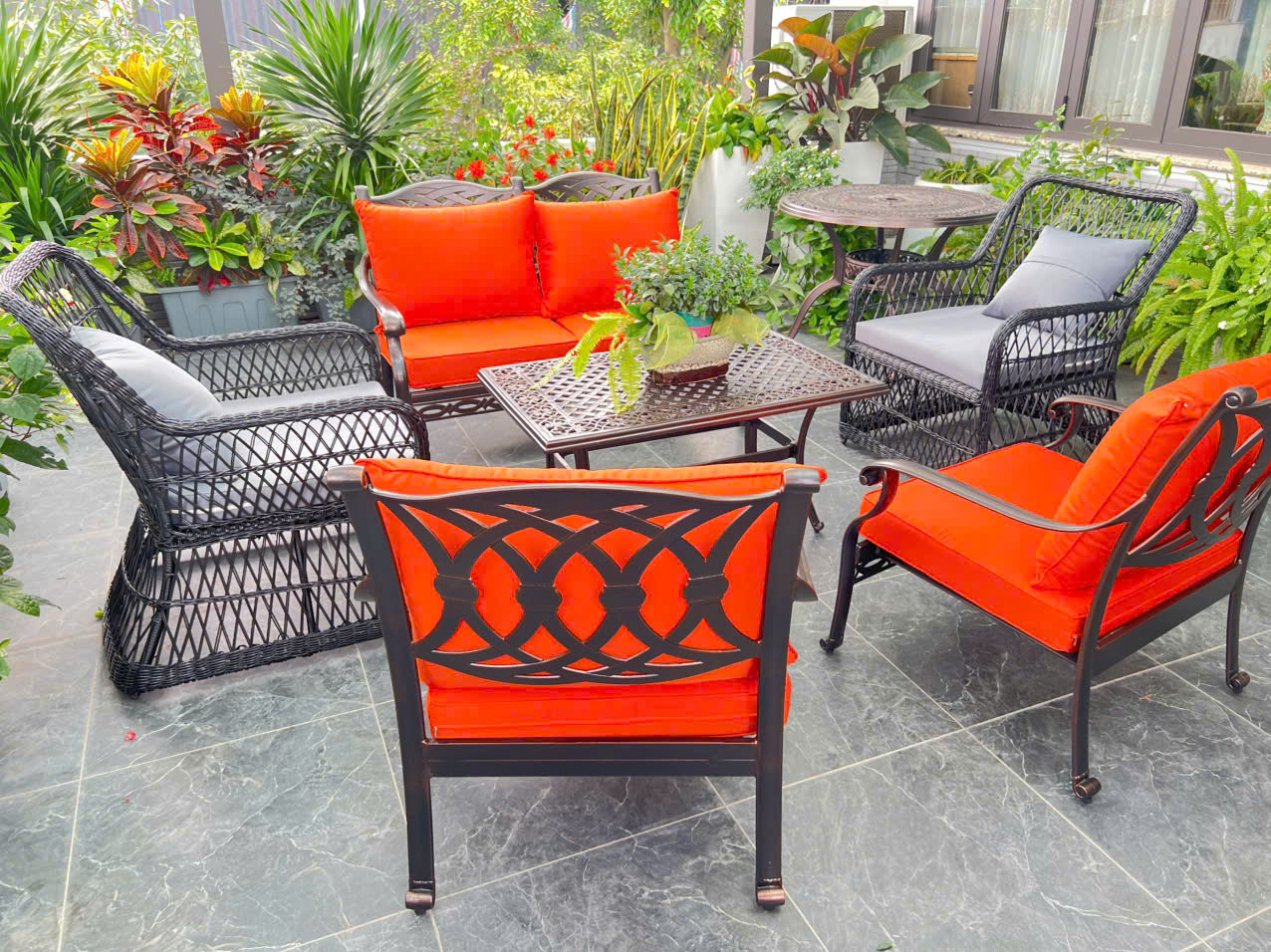 Bộ Bàn Ghế Sofa Ngoài Trời Tân Cổ Điển SP-NKNT6080