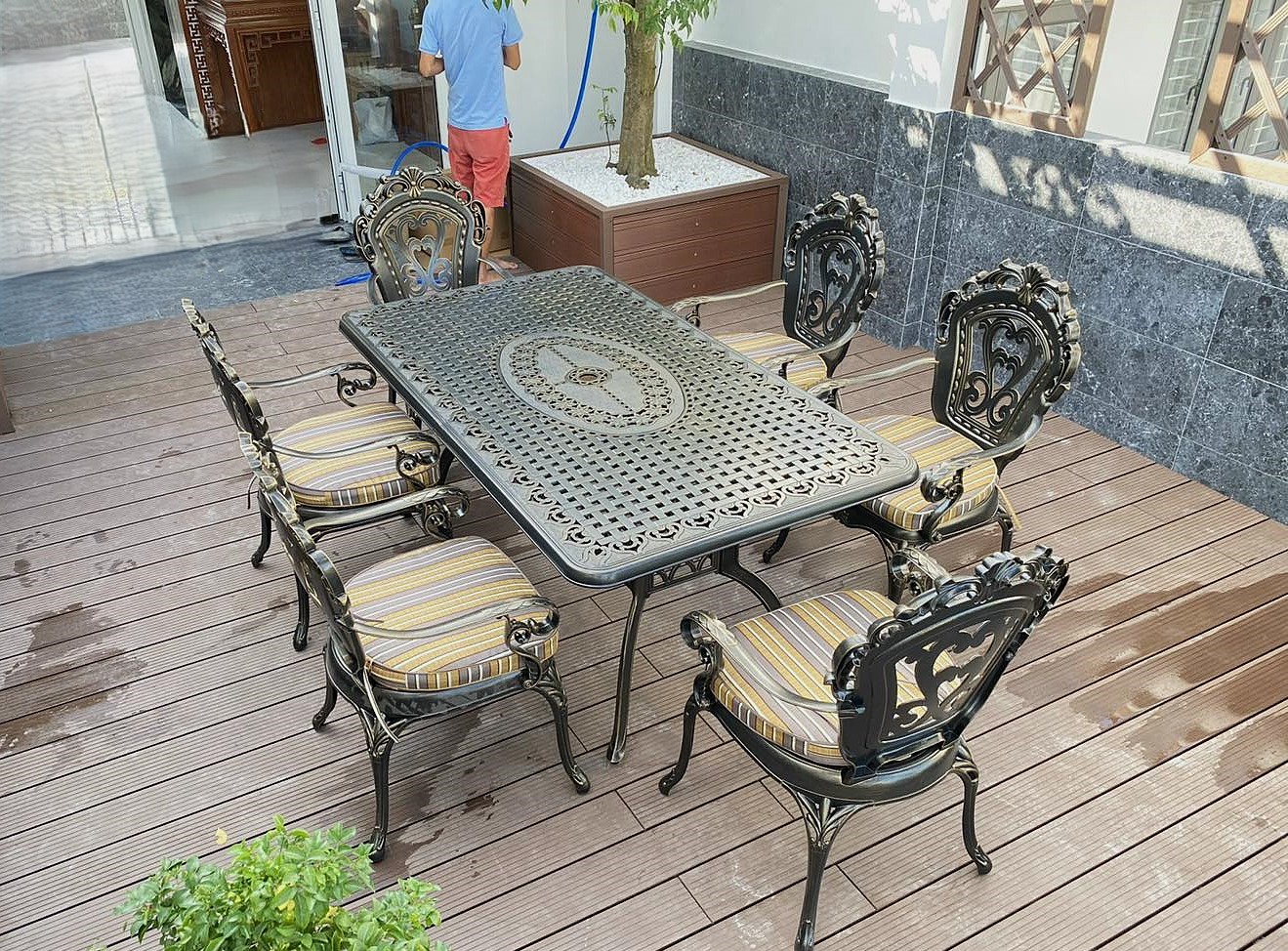 Bàn Ghế Sân Vườn Nhôm Đúc D175-TCD