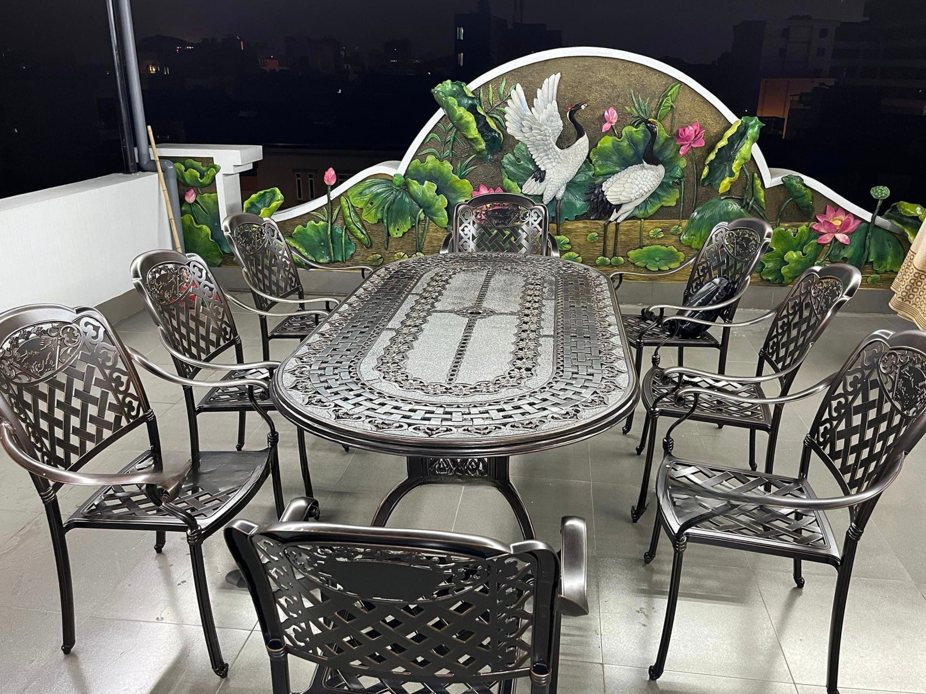 Bàn Ghế Nhôm Đúc Ngoài Trời BA-8G210
