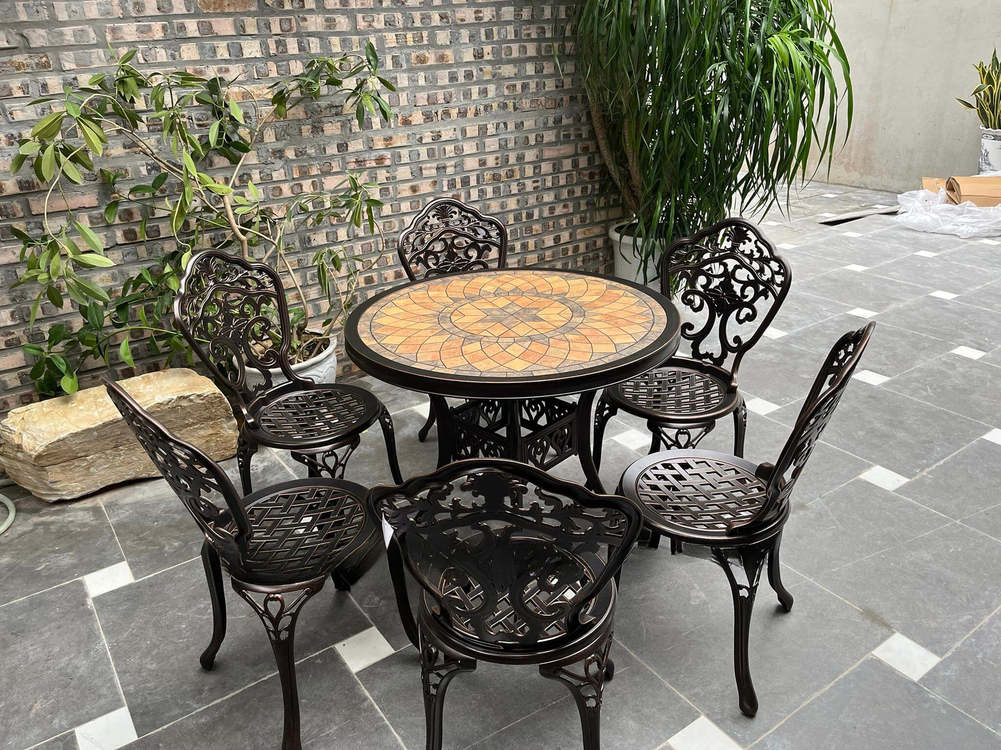 Bàn Ghế Sân Vườn Ngoài Trời Mặt Đá D94