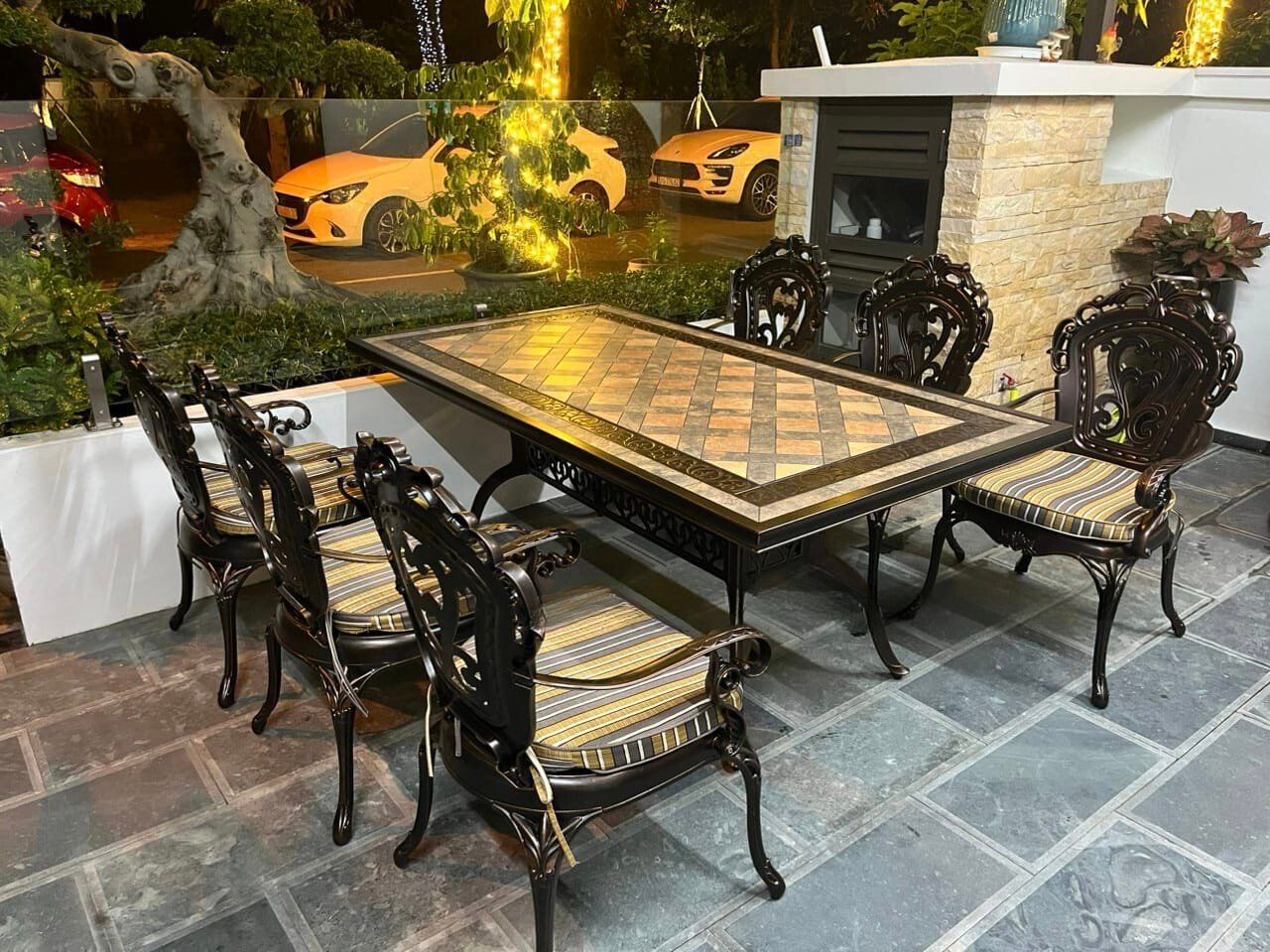 Bàn Ghế Sân Vườn Ngoài Trời Hợp Kim Nhôm