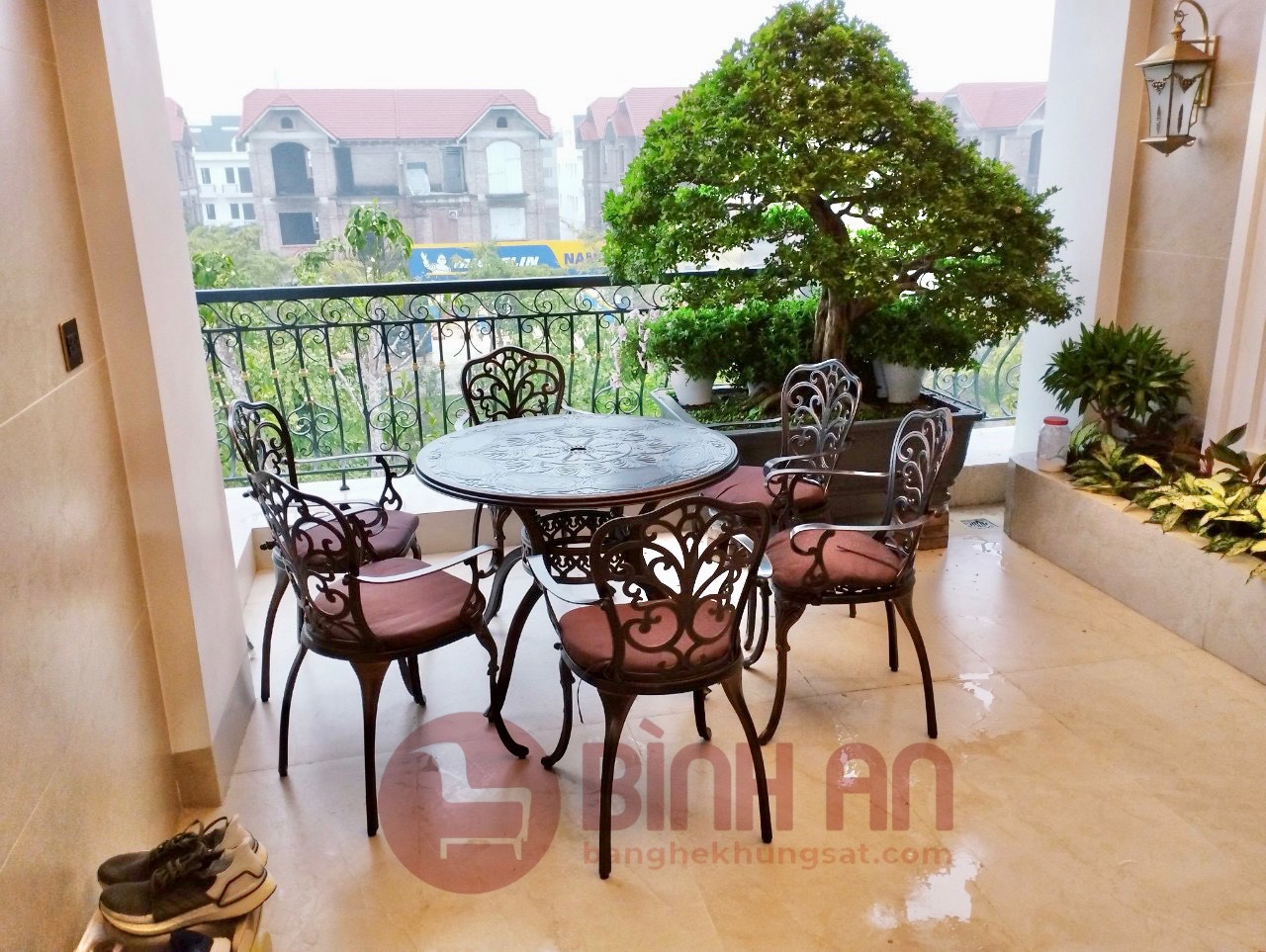 Bộ Bàn Ghế Ngoài Trời Nhôm Đúc D100