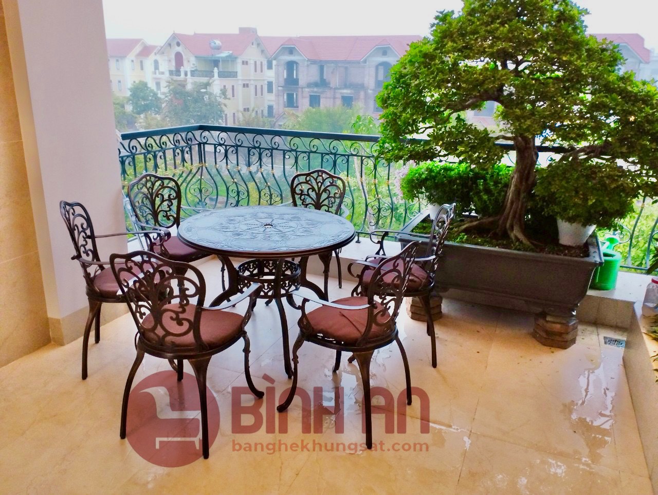 Bộ Bàn Ghế Ngoài Trời Nhôm Đúc D100