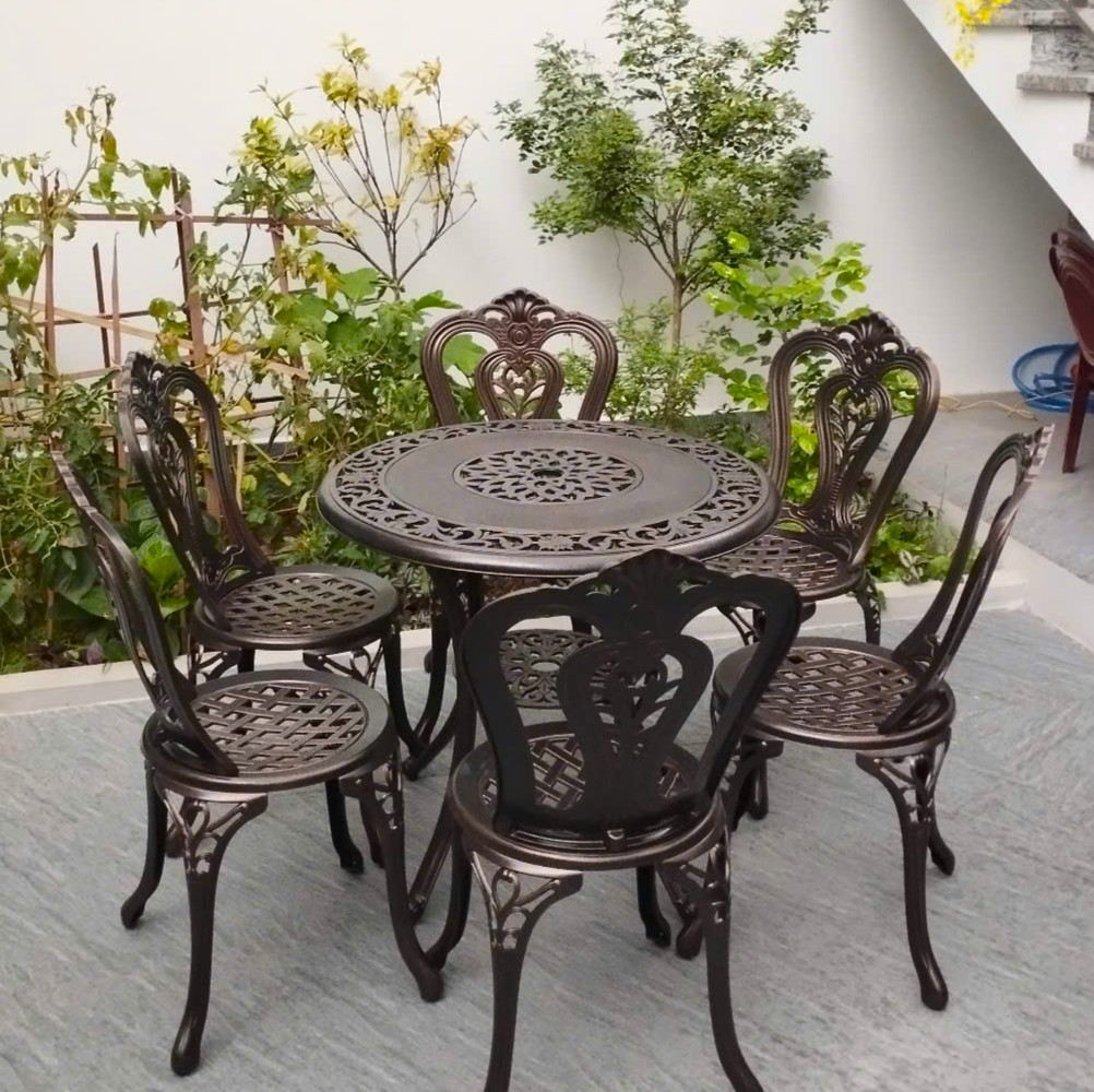 Bàn Ghế Sân Vườn Ngoài Trời BA-T80-6GN