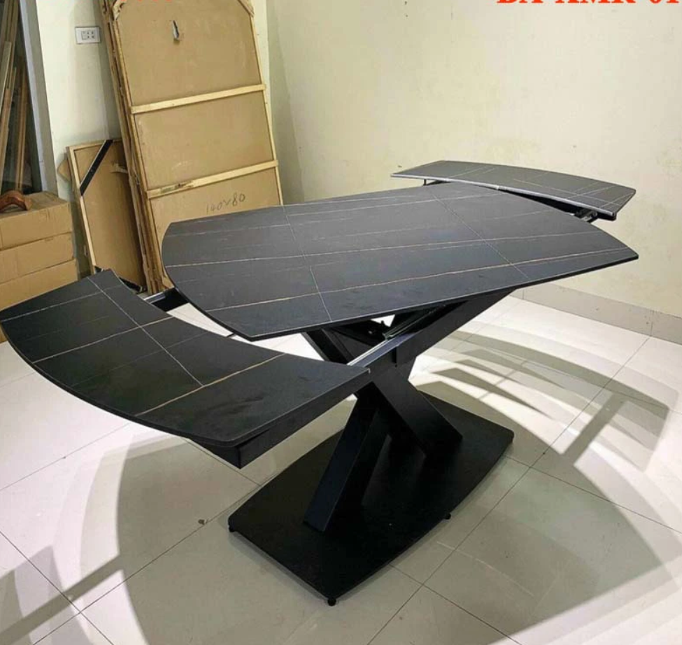 Bàn Ăn Mặt Đá Xoay Thông Minh Thay Đổi Kích Thước BA-01