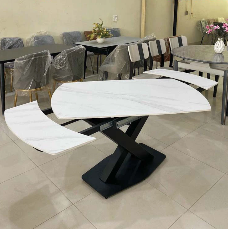 Bàn Ăn Mặt Đá Xoay Thông Minh Thay Đổi Kích Thước BA-01