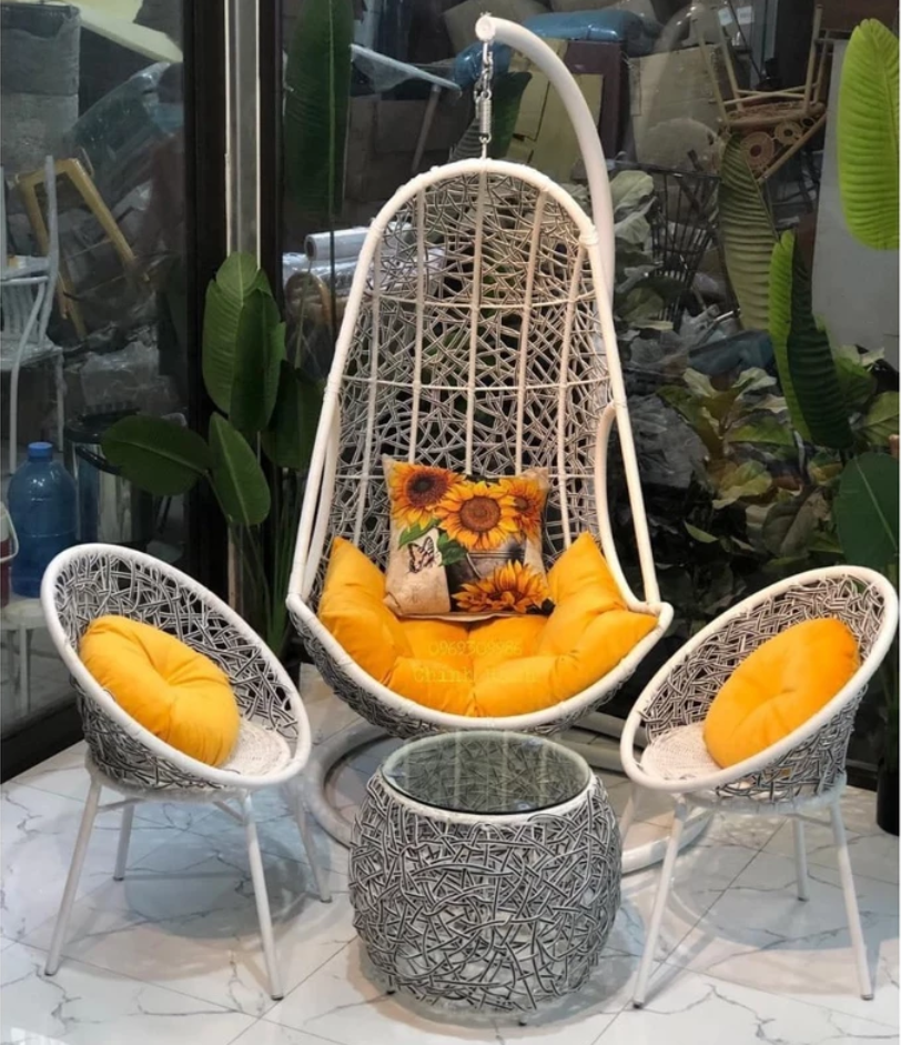 Xích Đu Mây Nhựa Lưng Tôm
