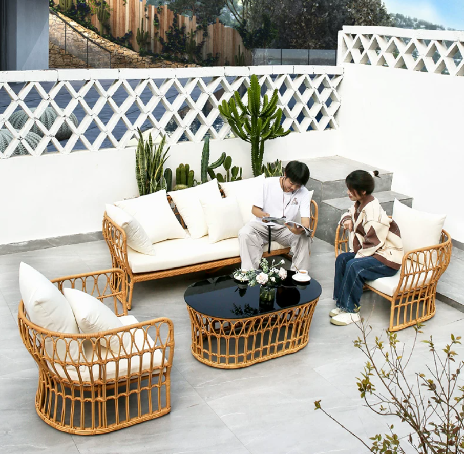 Bàn Ghế Sofa Mây Nhựa Cao Cấp SF08