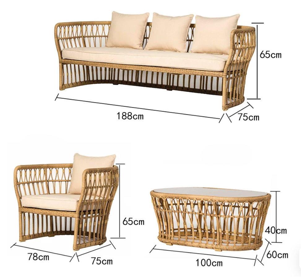Bàn Ghế Sofa Mây Nhựa Cao Cấp SF08