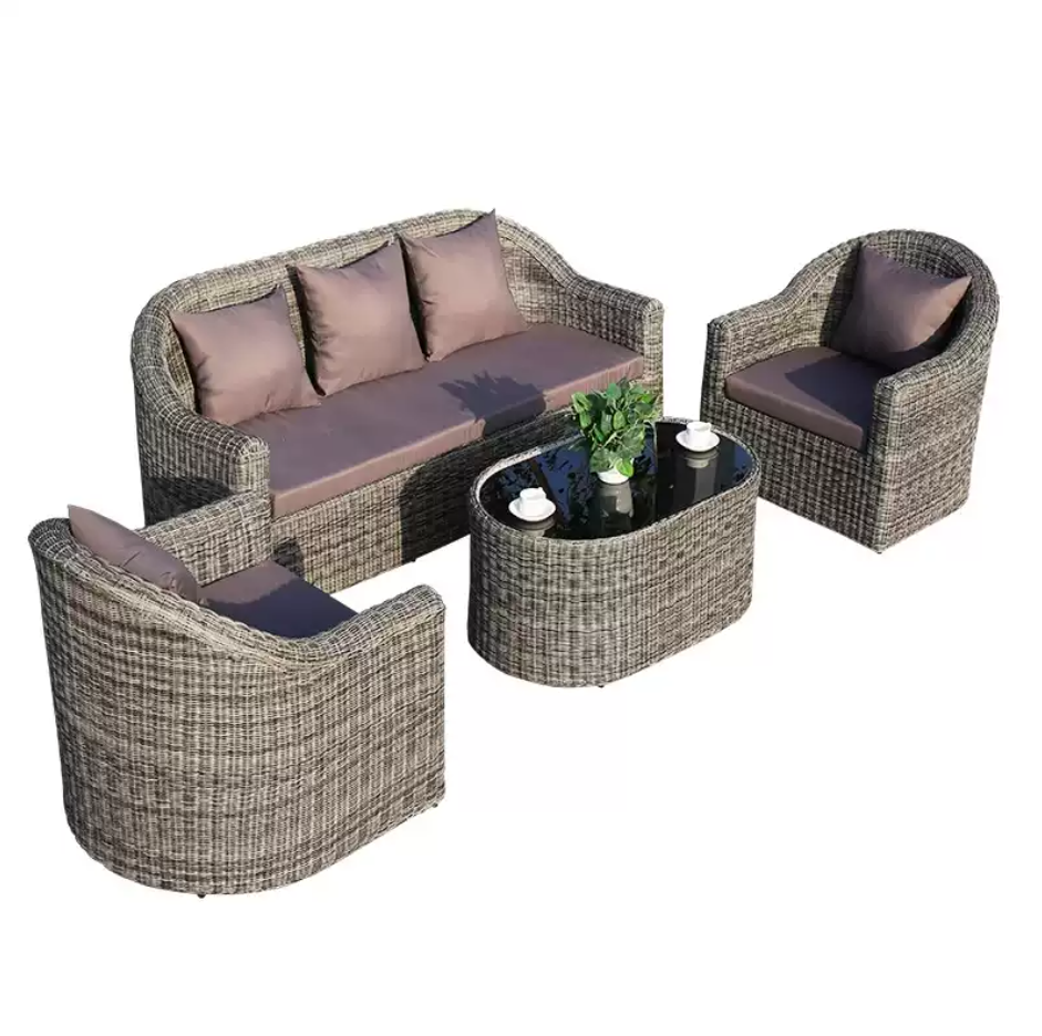 Bàn Ghế Sofa Ngoài Trời Nhựa Giả Mây Thư Giãn BA06