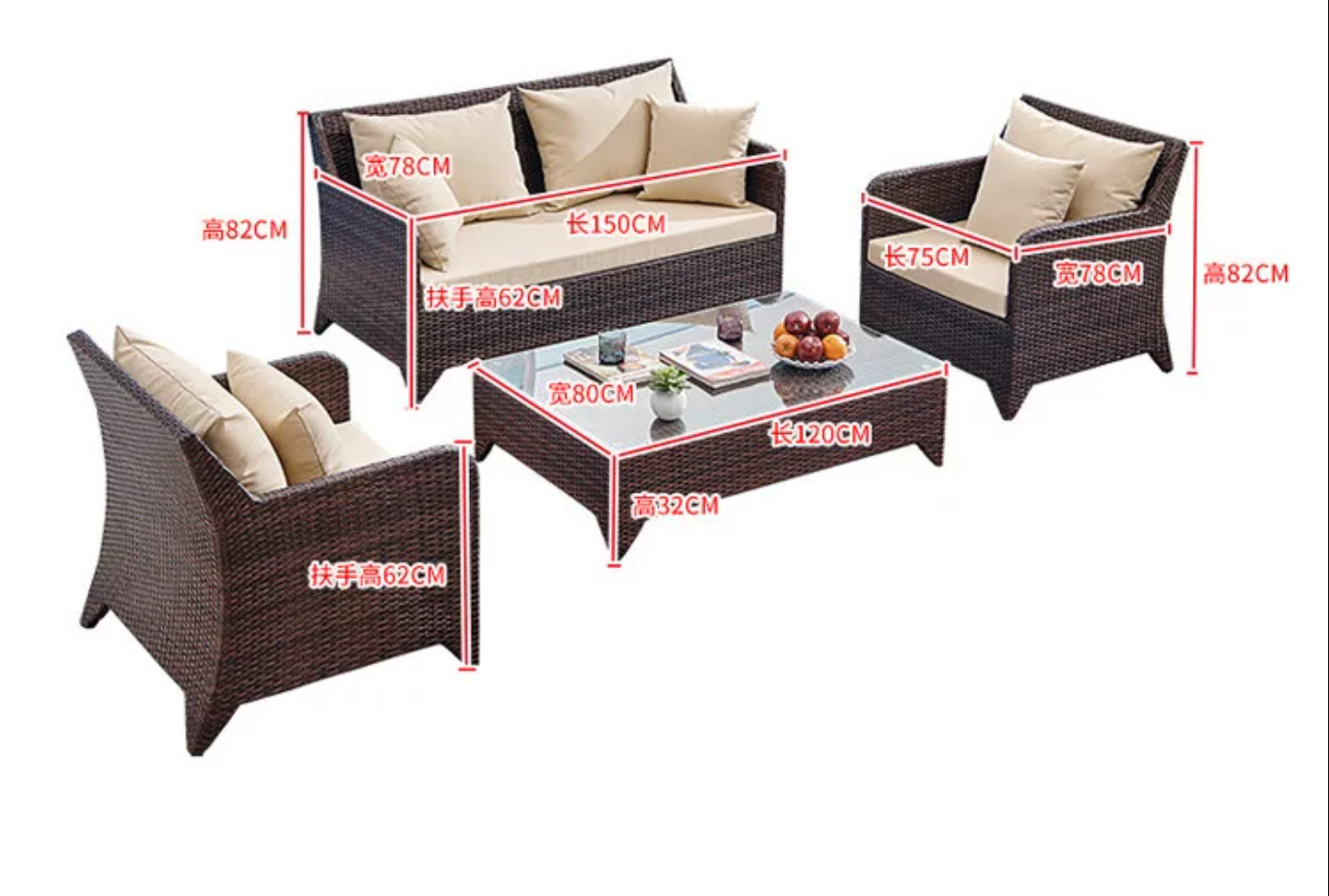 Bộ Bàn Ghế Mây Nhựa Ngoài Trời Cao Cấp BA04