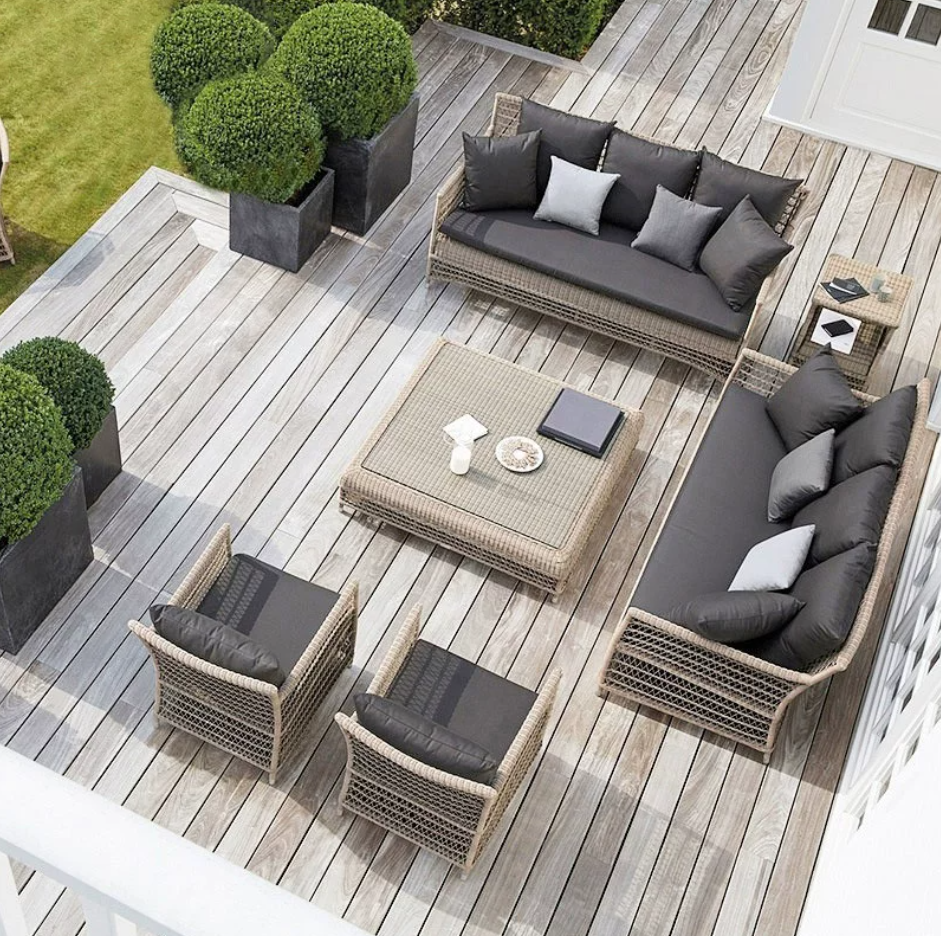 Bộ Bàn Ghế Sofa Giả Mây Cao Cấp Cho Resort, Biệt Thự BA03