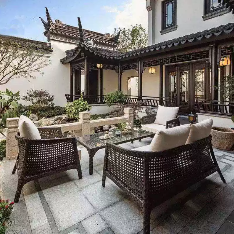 Bộ Sofa Mây Nhựa Ngoài Trời Sang Trọng SF-B1