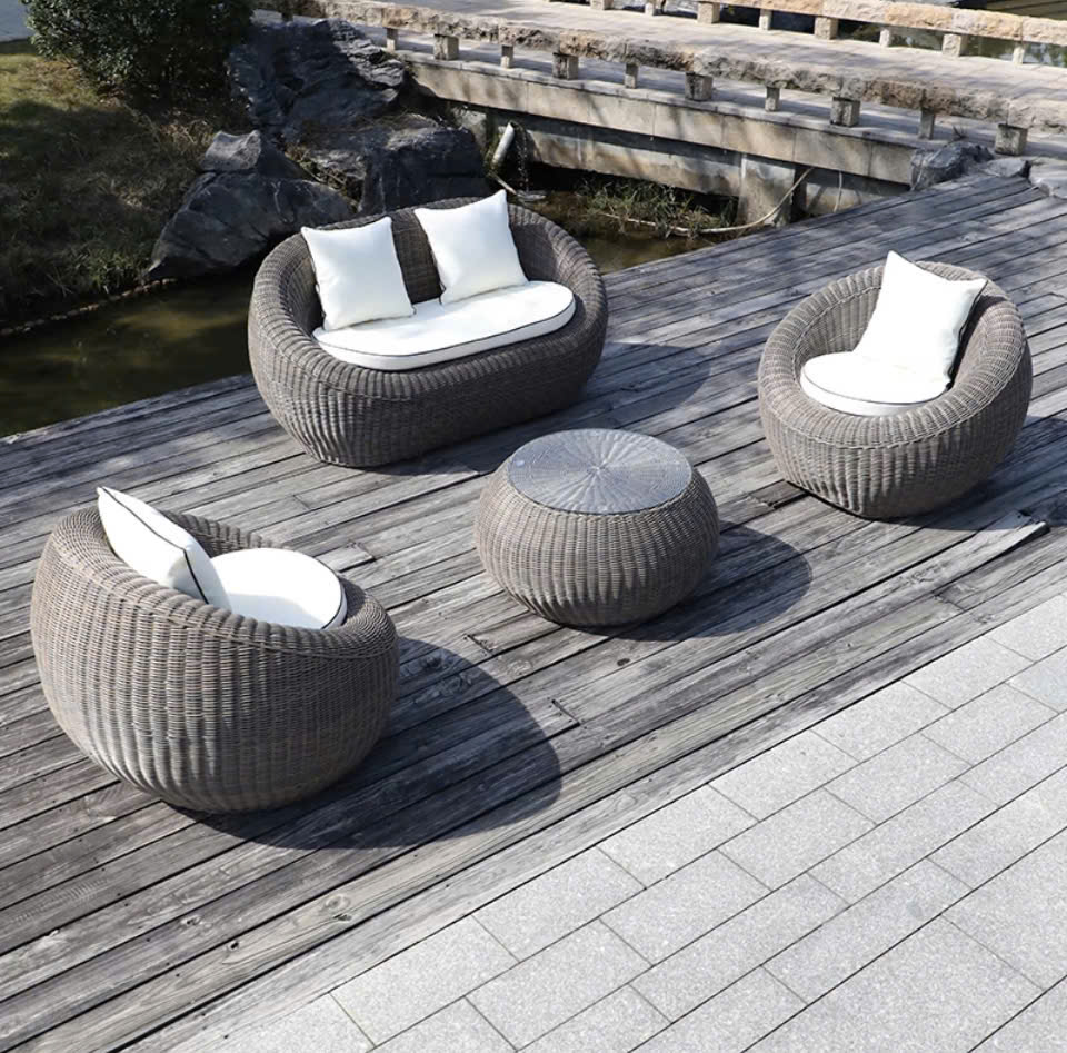 Bộ bàn ghế sofa nhựa giả mây ngoài trời SF-BA2