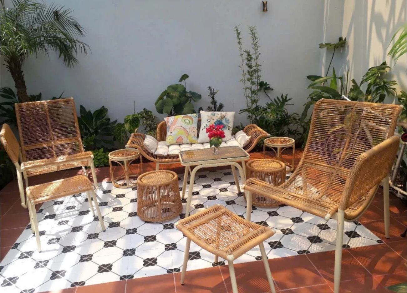 Bộ Bàn Ghế Mây Nhựa Cánh Én Cao Cấp