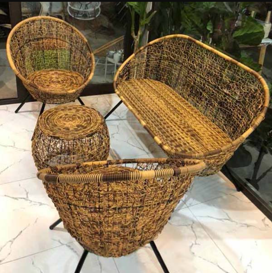 Bộ Bàn Ghế Sân Vườn Mây Nhựa BA-01