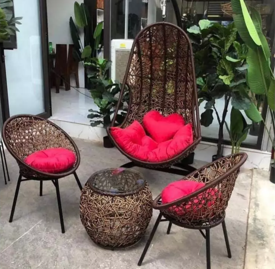 Xích Đu Mây Nhựa Lưng Tôm