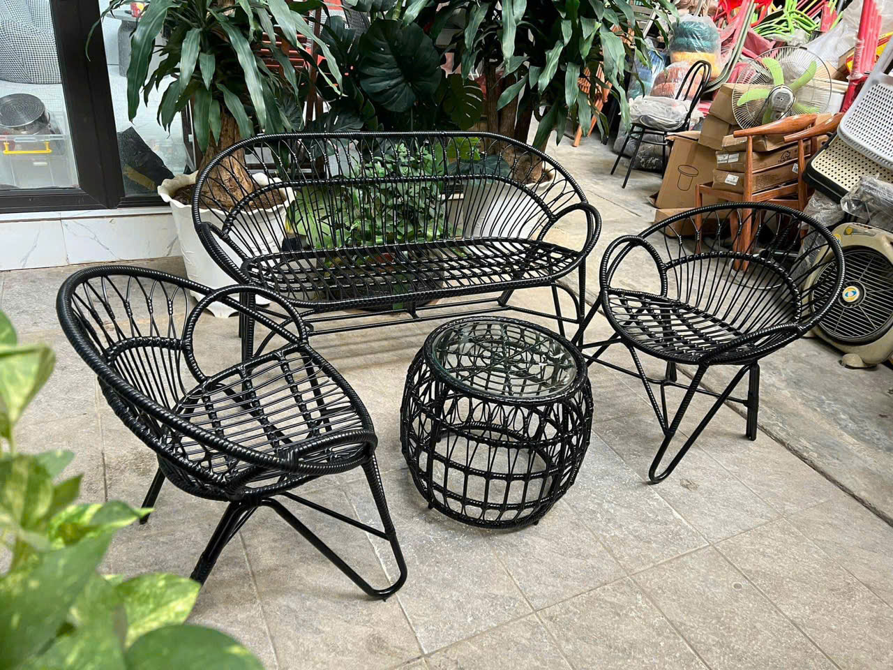 Bộ Bàn Ghế Mây Sân Vườn