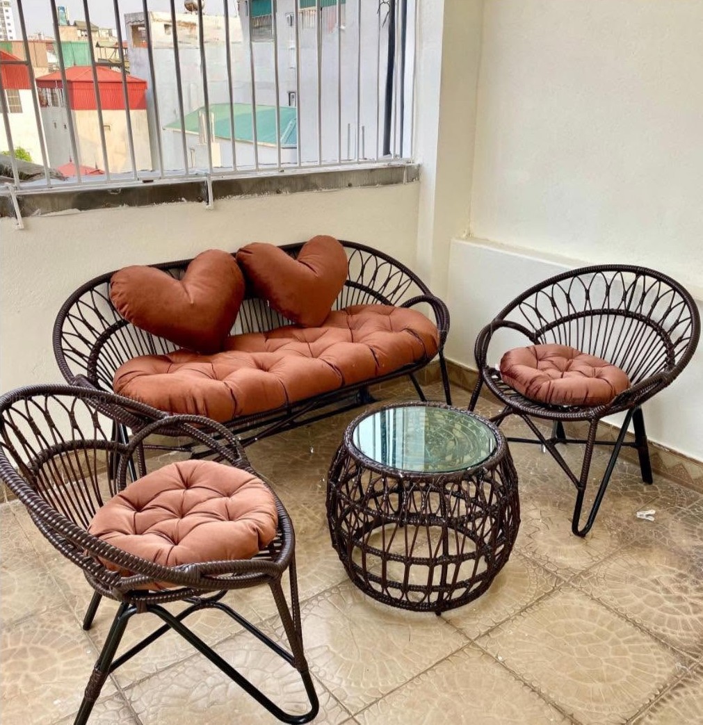 Bộ Bàn Ghế Mây Sân Vườn