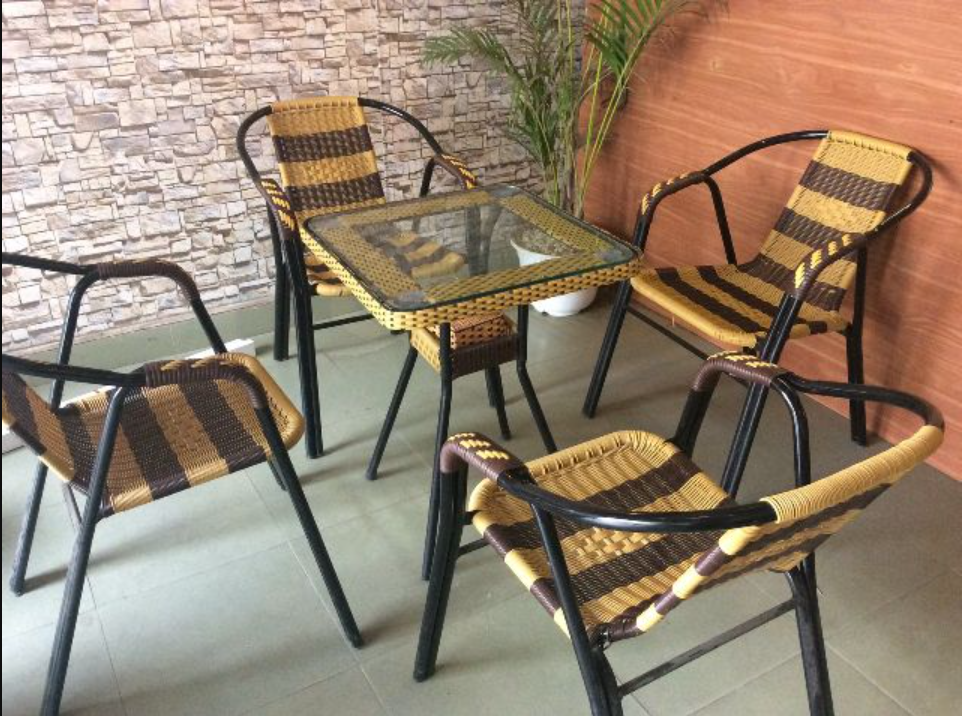 Bộ Bàn Ghế Cafe Mây Nhựa