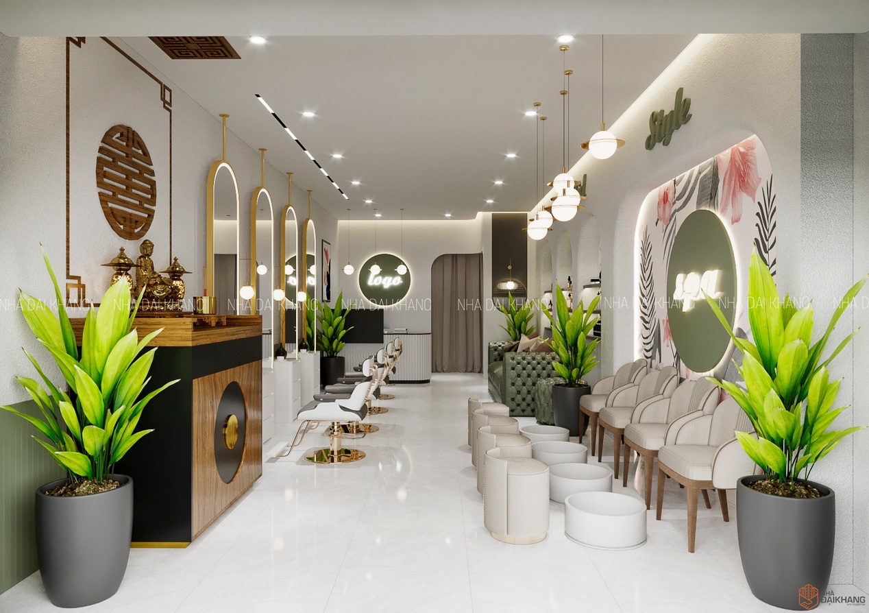 Thiết kế salon tóc cao cấp bạn Hoa - Long Biên