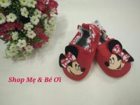 Giày tập đi đế silicon Mickey nơ đỏ
